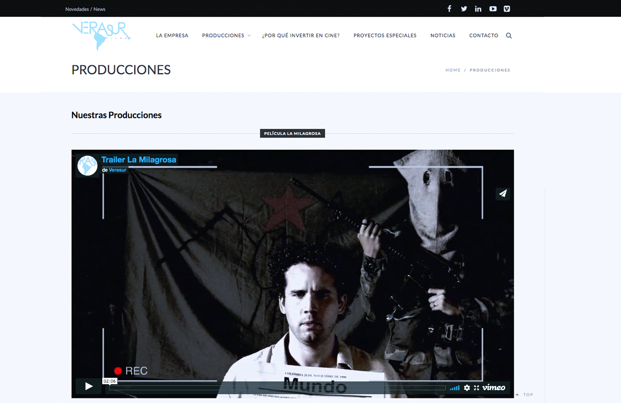 Página web Verasur Films