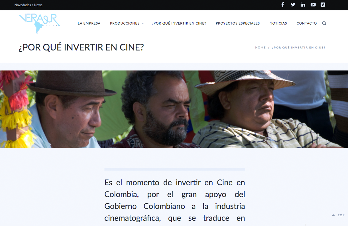 Página web Verasur Films