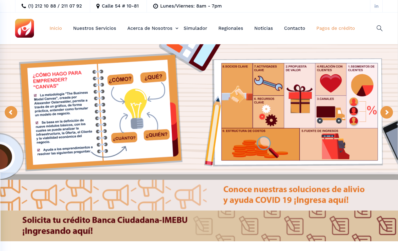 Página web CORFAS