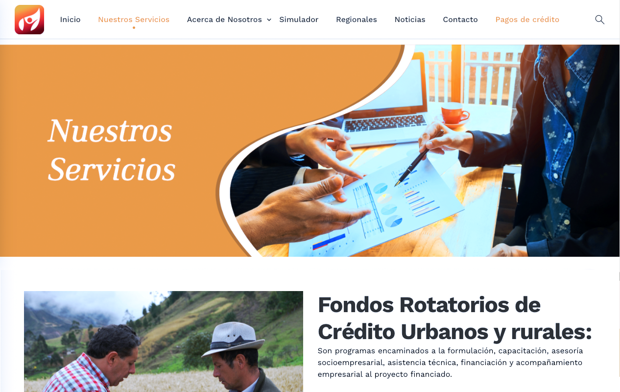 Página web CORFAS